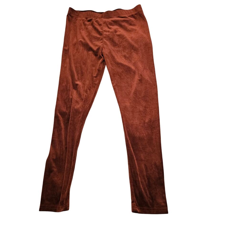 Serra Womens Large Brown Velour Leggings Pull On Soft Casual Pants